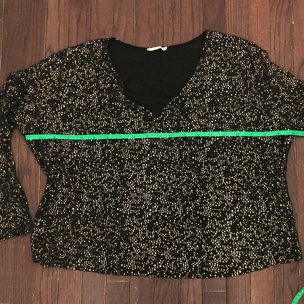 Lush Black Blouse with Gold Accents - Picture 6 of 6